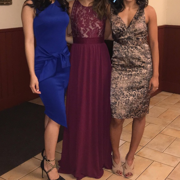 Lulu's forever and always burgundy lace maxi dress - Picture 3 of 4